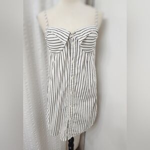 Jean Paul Gaultier Black and White Striped Midi Dress